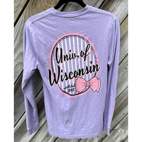 University of Wisconsin Badgers Purple Long Sleeve T Shirt Size S - Picture 2 of 6